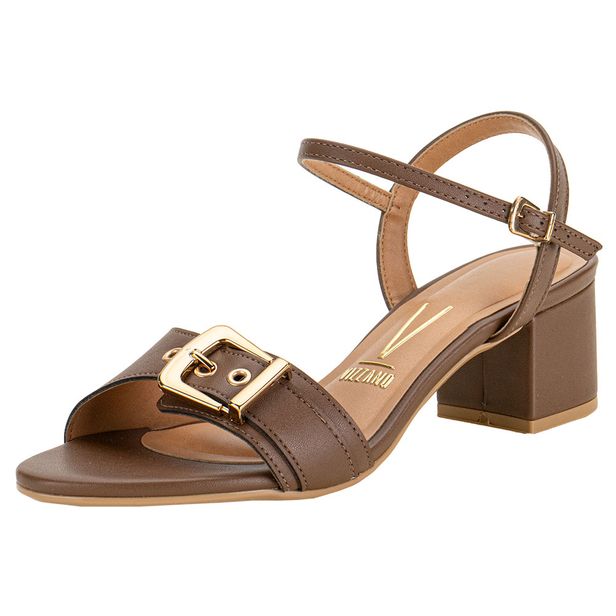 Sandália Feminina Salto Grosso Vizzano 62911184 CAFÉ 34