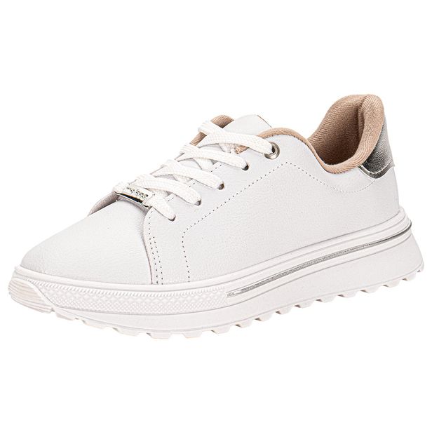Tênis Feminino Casual Moleca 5809210 BRANCO/PRATA 34