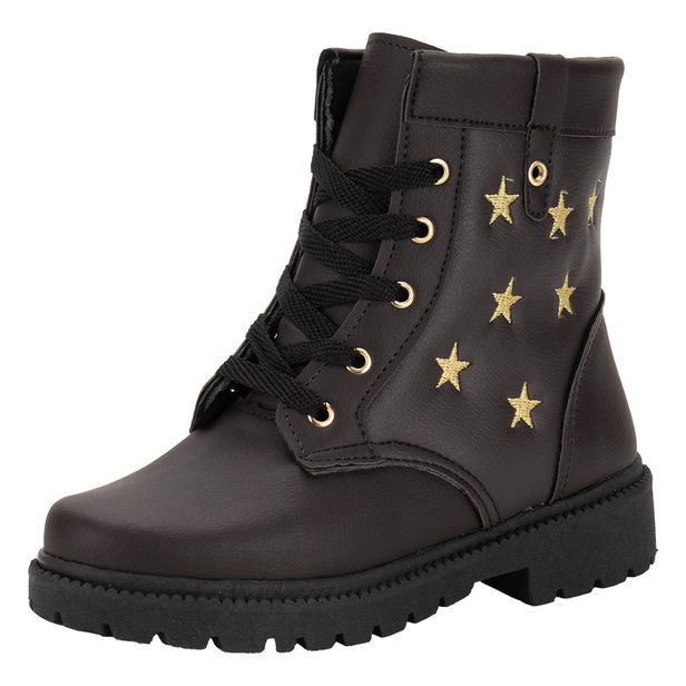 Bota Infantil Feminina Coturno Gracinha 880 CAFÉ 28