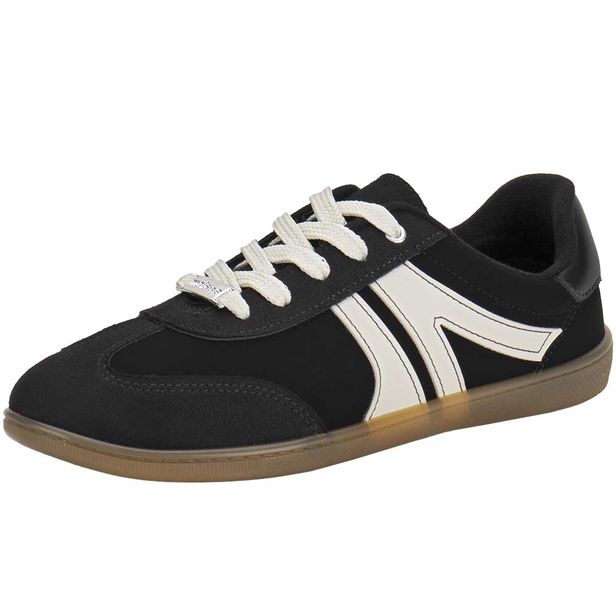Tênis Feminino Casual Moleca 5605472 PRETO/BEGE 34