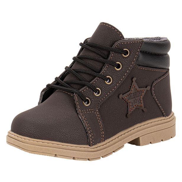 Coturno Infantil Masculino Ortobaby - 14006 CAFÉ 02 22