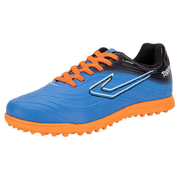 Chuteira Society Forza III Topper TP0468 AZUL/LARANJA 37