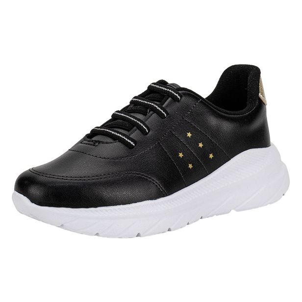 Tênis Infantil Feminino Molekinha 2584101 PRETO/DOURADO 26