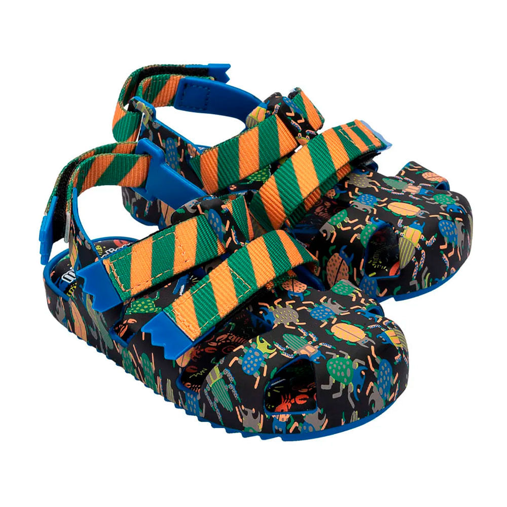 Mini Melissa Ioiô + Fábula Baby 33768 PRETO/AZUL | Clovis Calçados
