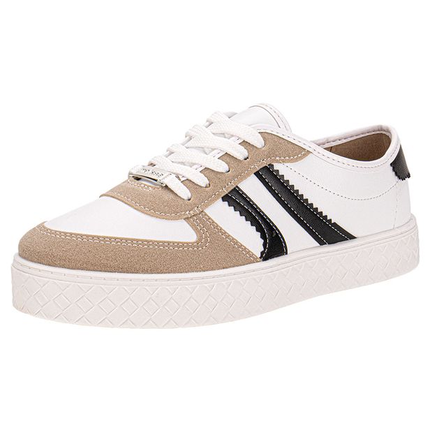 Tênis Feminino Casual Moleca 5712330 BRANCO/PRETO 34