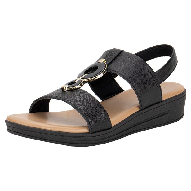Sandália Feminina Anabela Usaflex MM0705 PRETO 34
