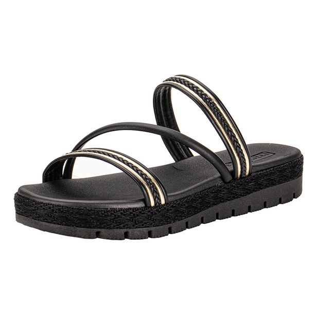 Tamanco Feminino Flat Moleca 5539105 PRETO 34