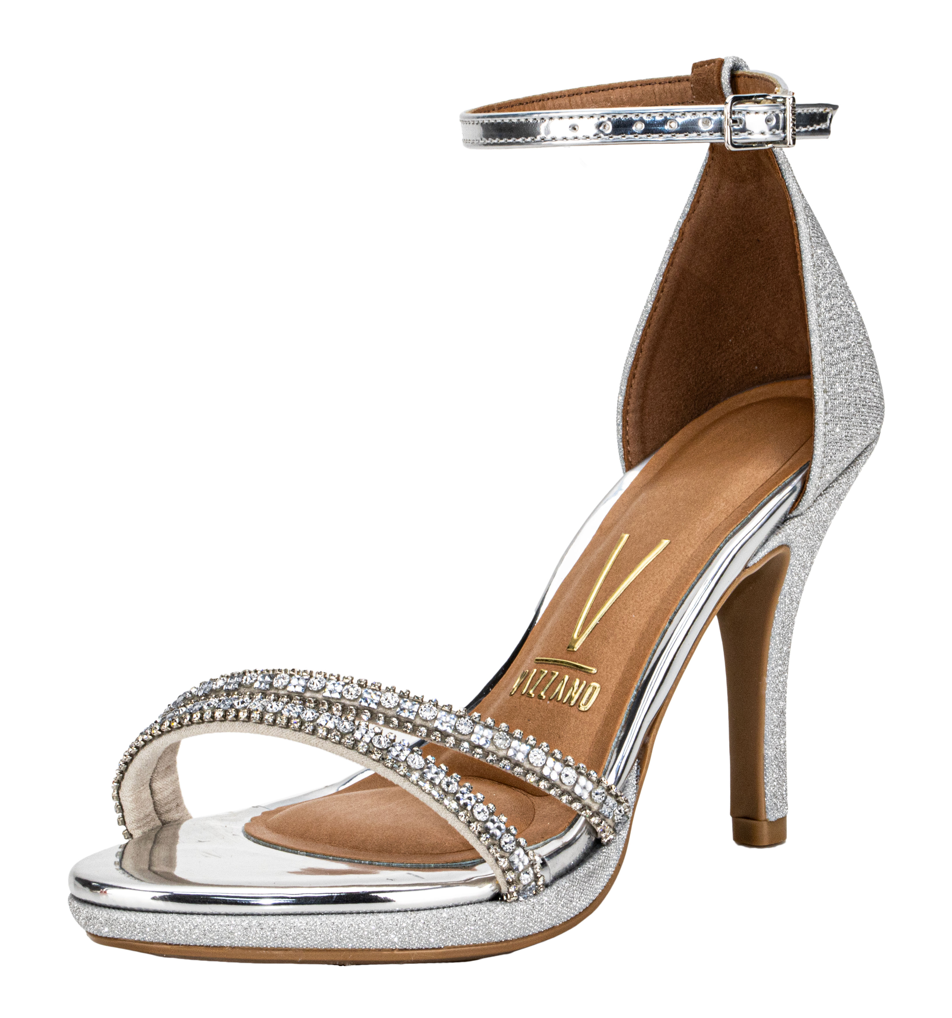 Sandália Feminina Salto Alto Vizzano 62101037 PRATA 01