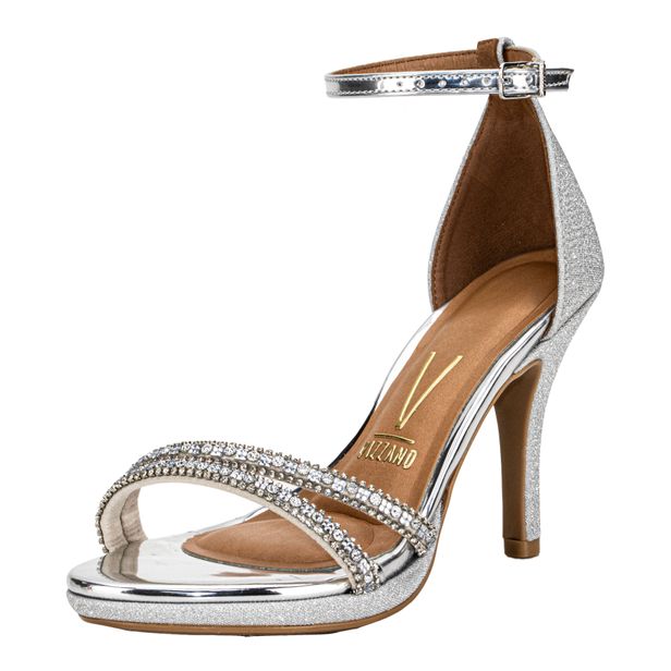 Sandália Feminina Salto Alto Vizzano - 62101037 PRATA 01 34