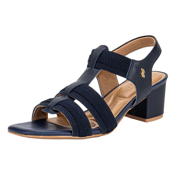 Sandália Feminina Salto Grosso Usaflex MA0505 MARINHO 34