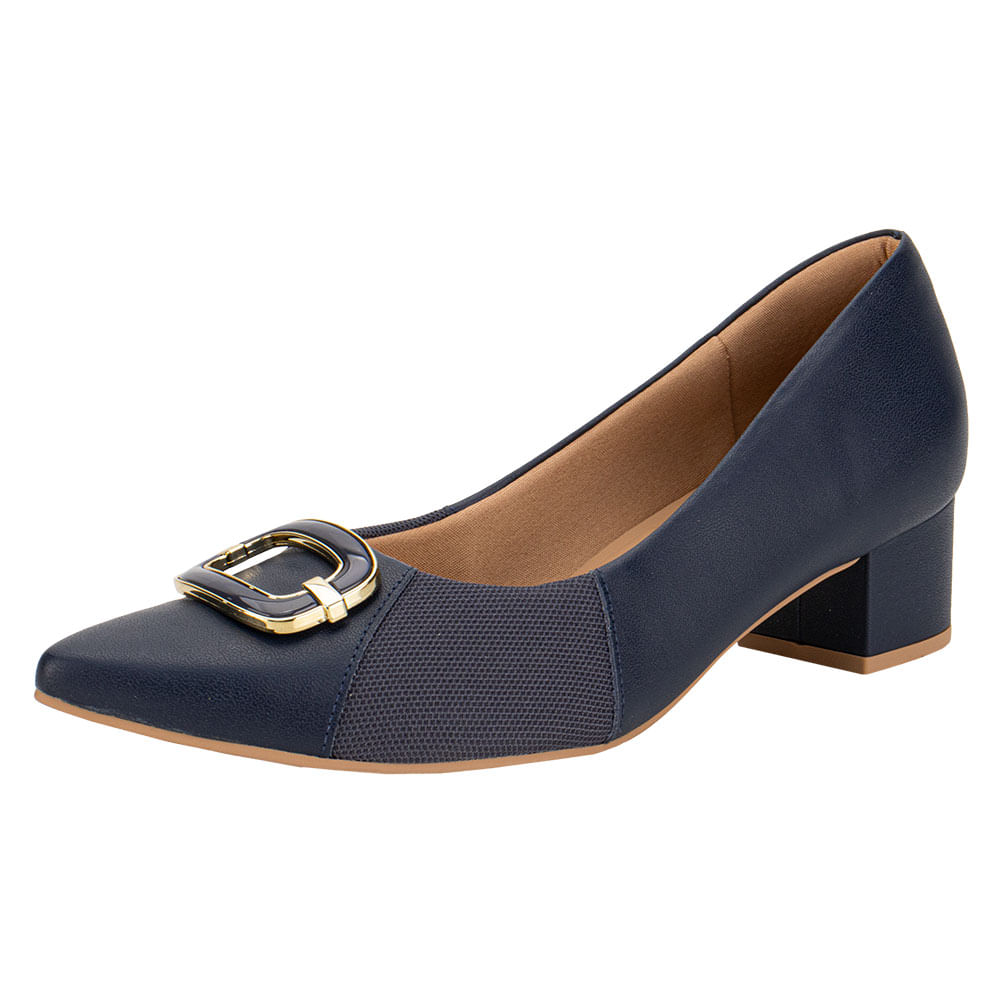 Sapato Feminino Salto Grosso Usaflex MM0503 MARINHO cloviscalcados - Main Image