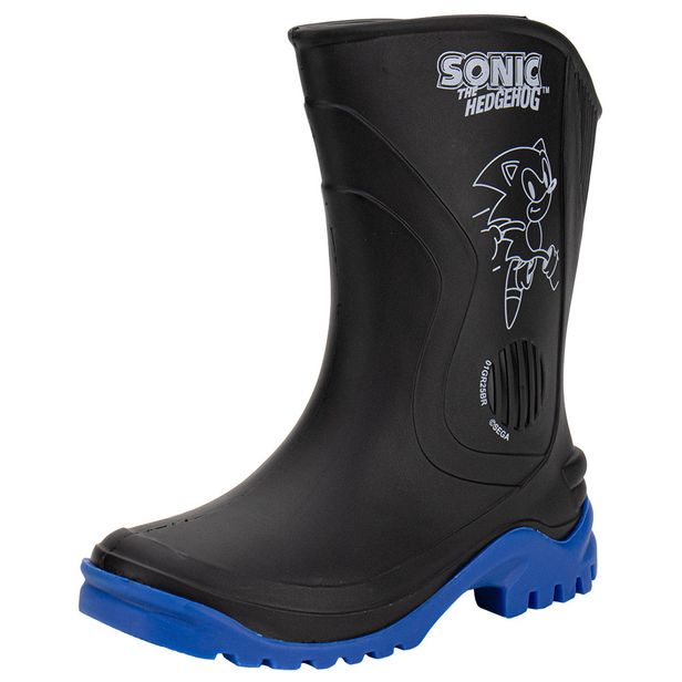 Galocha Infantil Masculina Sonic Faster Grendene Kids 23245 PRETO/AZUL 23/24