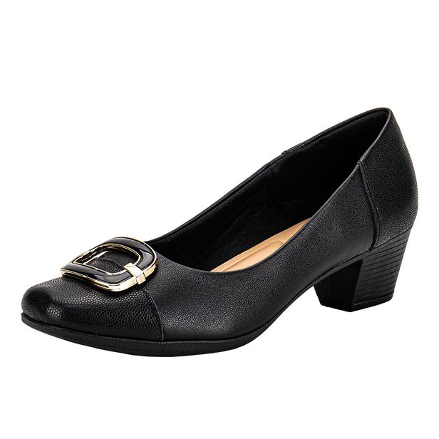 Sapato Feminino Salto Grosso Usaflex MM1502 PRETO 34