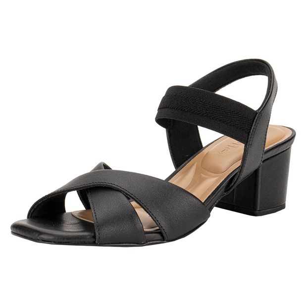 Sandália Feminina Salto Grosso Usaflex MA0501 PRETO 34