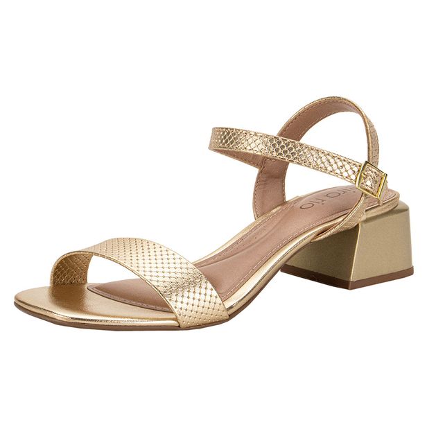 Sandália Feminina Salto Grosso Beira Rio 8423303 OURO 35