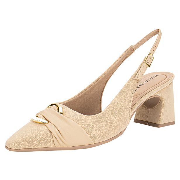 Sapato Feminino Salto Grosso Piccadilly 764020 BEGE 35