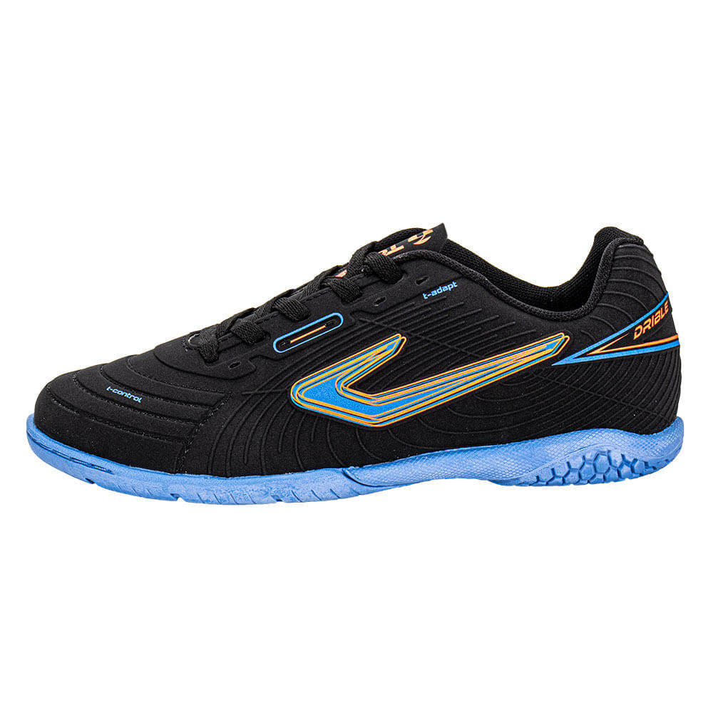 Chuteira Futsal Drible VI Topper TP0454 PRETO/AZUL | Clovis Calçados