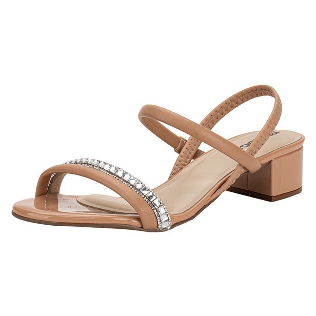 Sandália Feminina Salto Grosso Moleca 5259846 SALMÃO 01 34