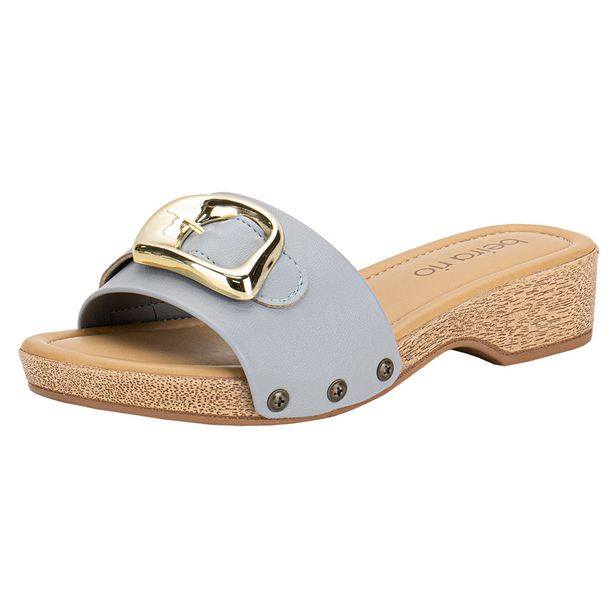 Tamanco Feminino Salto Grosso Beira Rio 8456307 AZUL 35