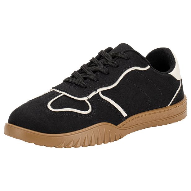 Tênis Feminino Casual Moleca 5817108 PRETO/CAMURÇA 34