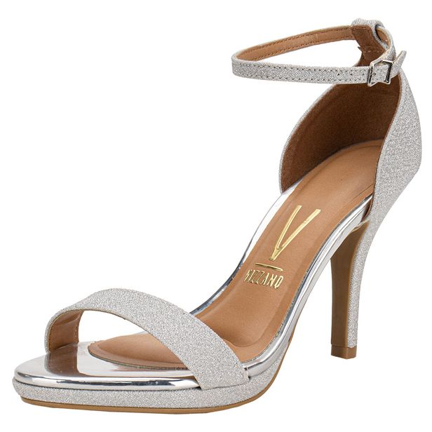 Sandália Feminina Salto Alto Vizzano - 6210655 PRATA/GLAMOUR 34