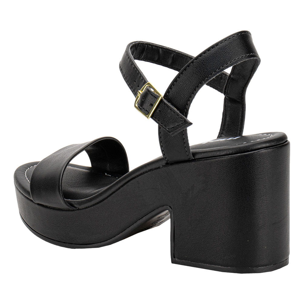 Sandália Feminina Salto Grosso Moleca 5549102 PRETO cloviscalcados