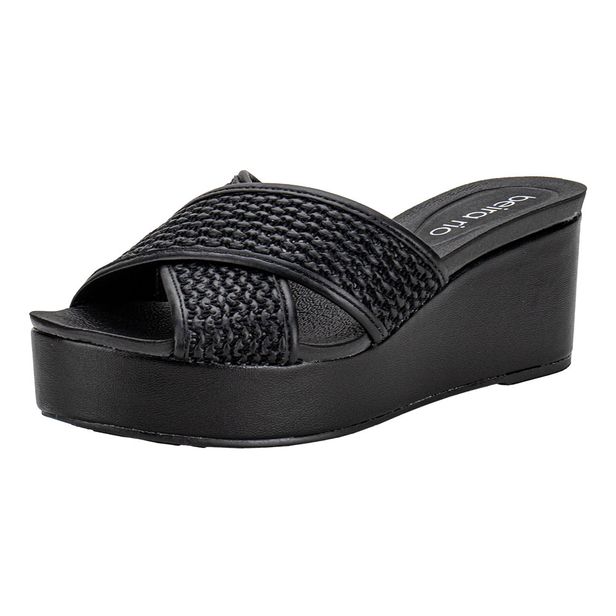 Tamanco Feminino Anabela Beira Rio 8407141 PRETO 37