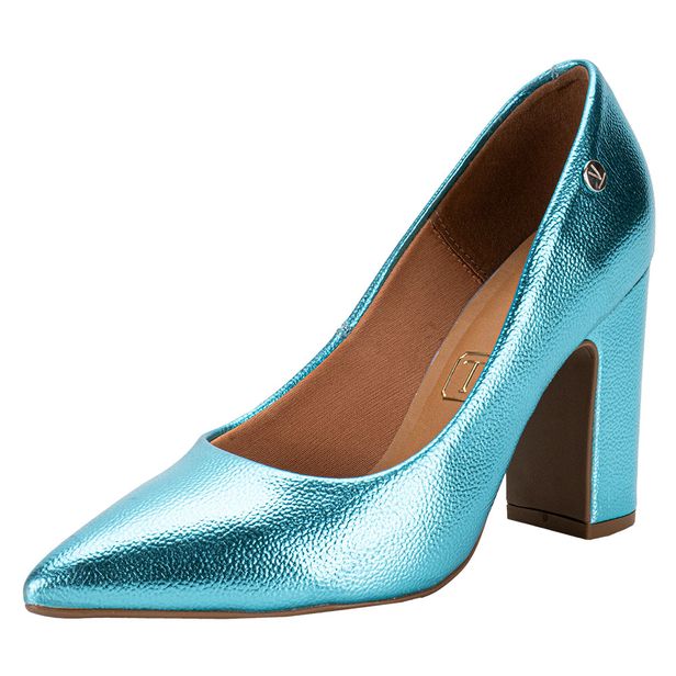 Sapato Feminino Salto Grosso Vizzano 1285400 AZUL 35