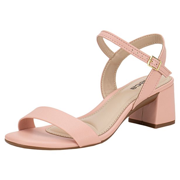 Sandália Feminina Salto Grosso Moleca 5496101 ROSA 34