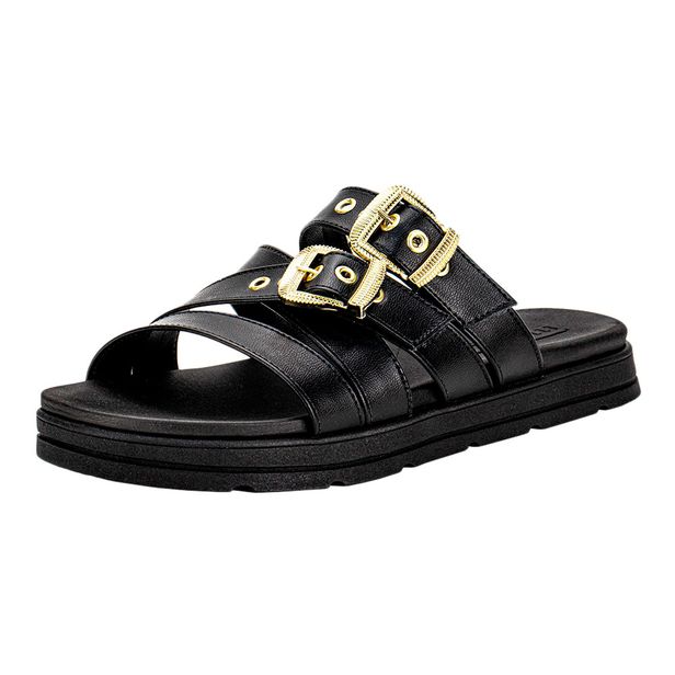 Tamanco Feminino Flat Moleca 5490124 PRETO 35