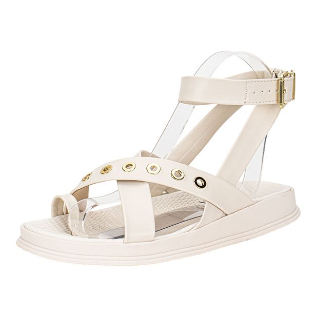 Sandália Feminina Flat Moleca 5556104 BRANCO/OFF 34