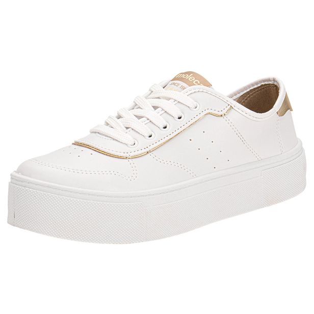 Tênis Feminino Casual Moleca 5658539 BRANCO/DOURADO 35