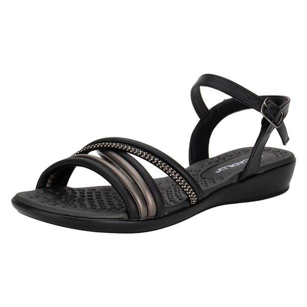 Sandália Feminina Flat Piccadilly 500400 PRETO/GRAFITE 34