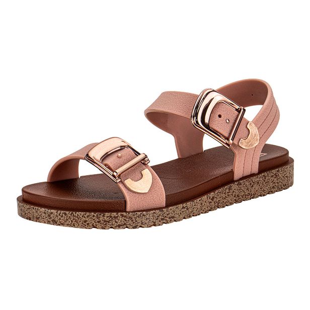 Sandália Feminina Flat Rich Zaxy 19200 SALMÃO 33/34