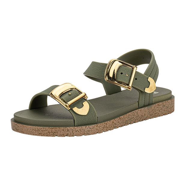 Sandália Feminina Flat Rich Zaxy 19200 OLIVA 33/34