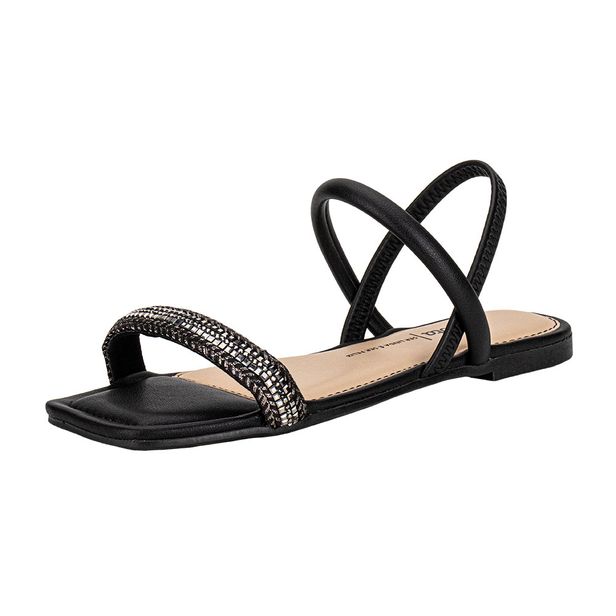 Sandália Feminina Flat Dakota Y8892 PRETO/CINZA 34