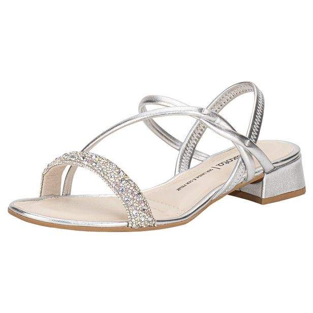 Sandália Feminina Salto Grosso Dakota Y8055 PRATA 34
