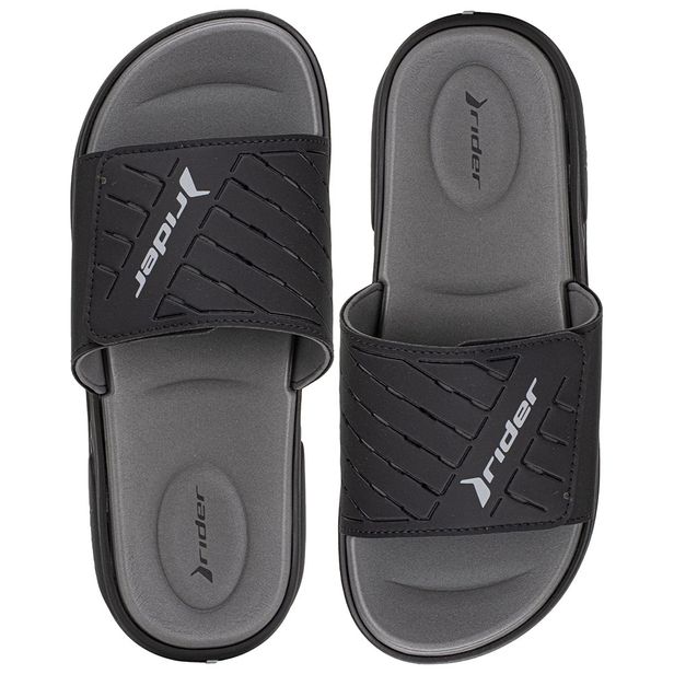 Chinelo Masculino Slide R Soft Plus Rider 12529 PRETO/CINZA 37/38