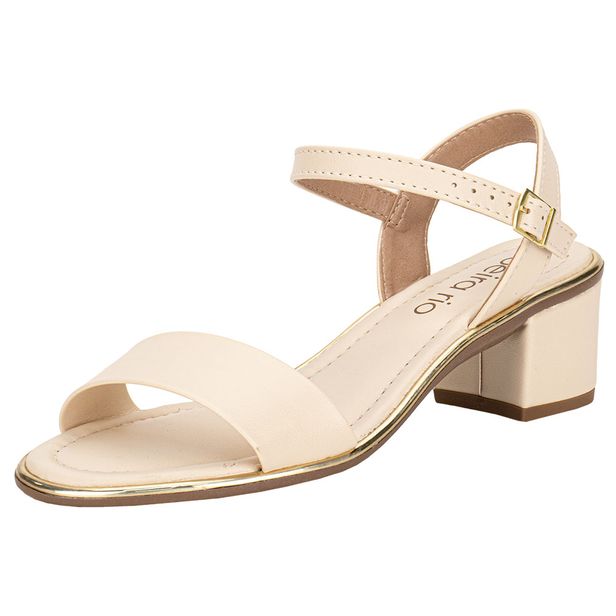 Sandália Feminina Salto Médio Beira Rio - 8379203 MARFIM 34