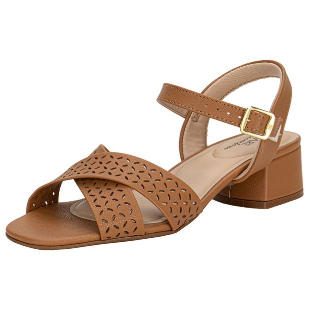 Sandália Feminina Salto Grosso Modare 7211105 CAMEL 34