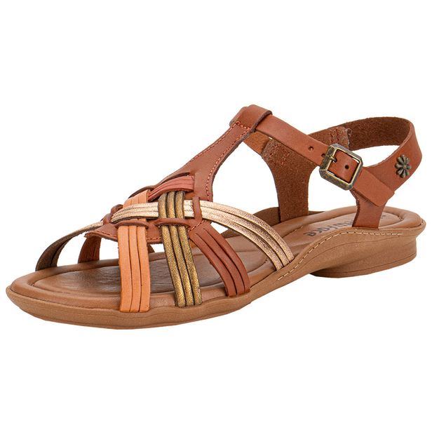 Sandália Feminina Flat New Face 37361 CARAMELO 34