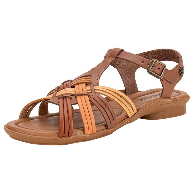 Sandália Feminina Flat New Face 37361 CAFÉ/BEGE 34