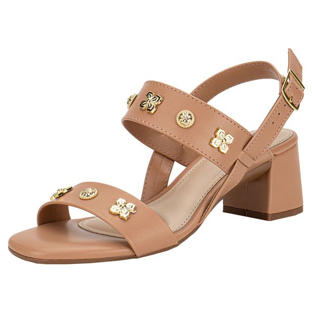 Sandália Feminina Salto Grosso Moleca 5496119 SALMÃO 37