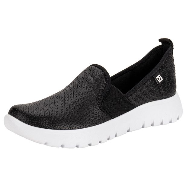 Tênis Feminino Slip On Piccadilly 950042 PRETO/BRANCO 34