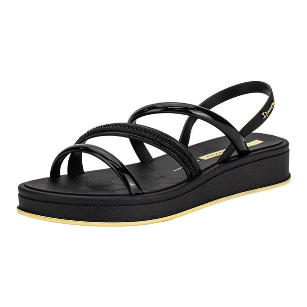 Sandália Feminina Flat Glow Up Ipanema 27418 PRETO/AMARELO 33/34