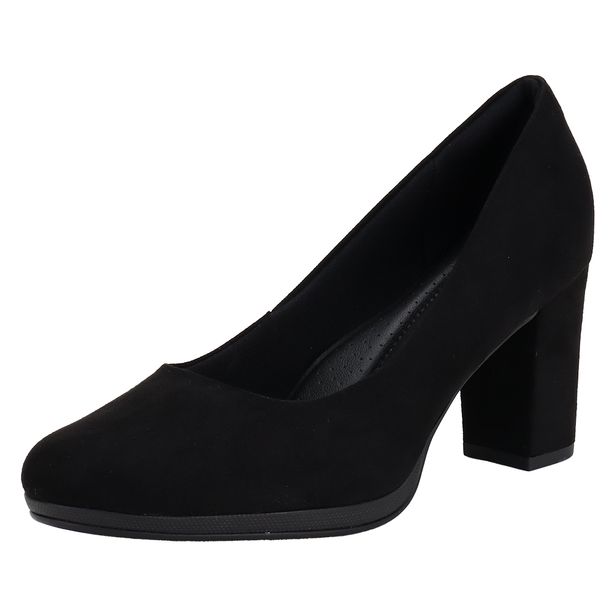 Sapato Feminino Salto Grosso Piccadilly 130185 PRETO/NOBUCK 34