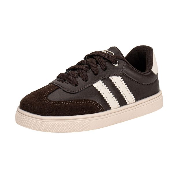 Tênis Infantil Masculino NilQi 2291 CAFÉ/BEGE 28