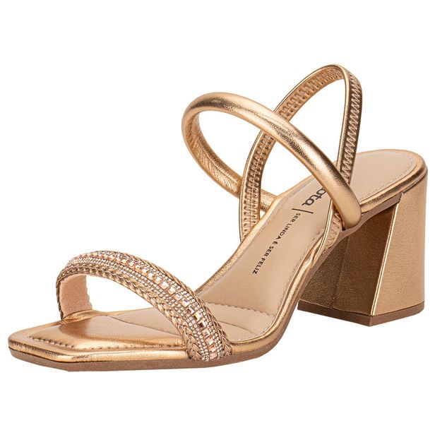 Sandália Feminina Salto Grosso Dakota Y8911 BRONZE 36