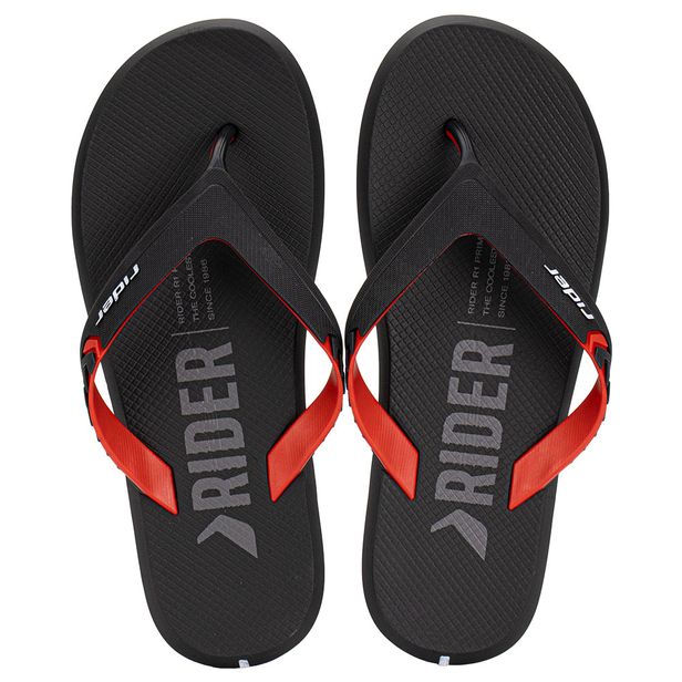 Chinelo Masculino R1 Prime Rider 12438 PRETO/VERMELHO 37/38