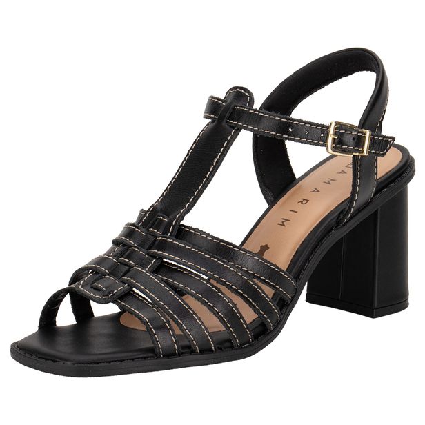 Sandália Feminina Salto Grosso Ramarim 2550205 PRETO 34